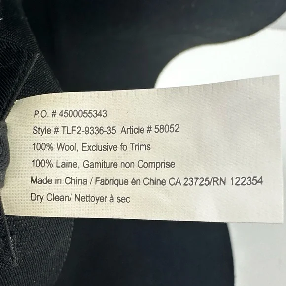 NWT Talula Baylis Hat Small Medium 100% Wool Black Wide Brim Aritzia - Picture 6 of 7